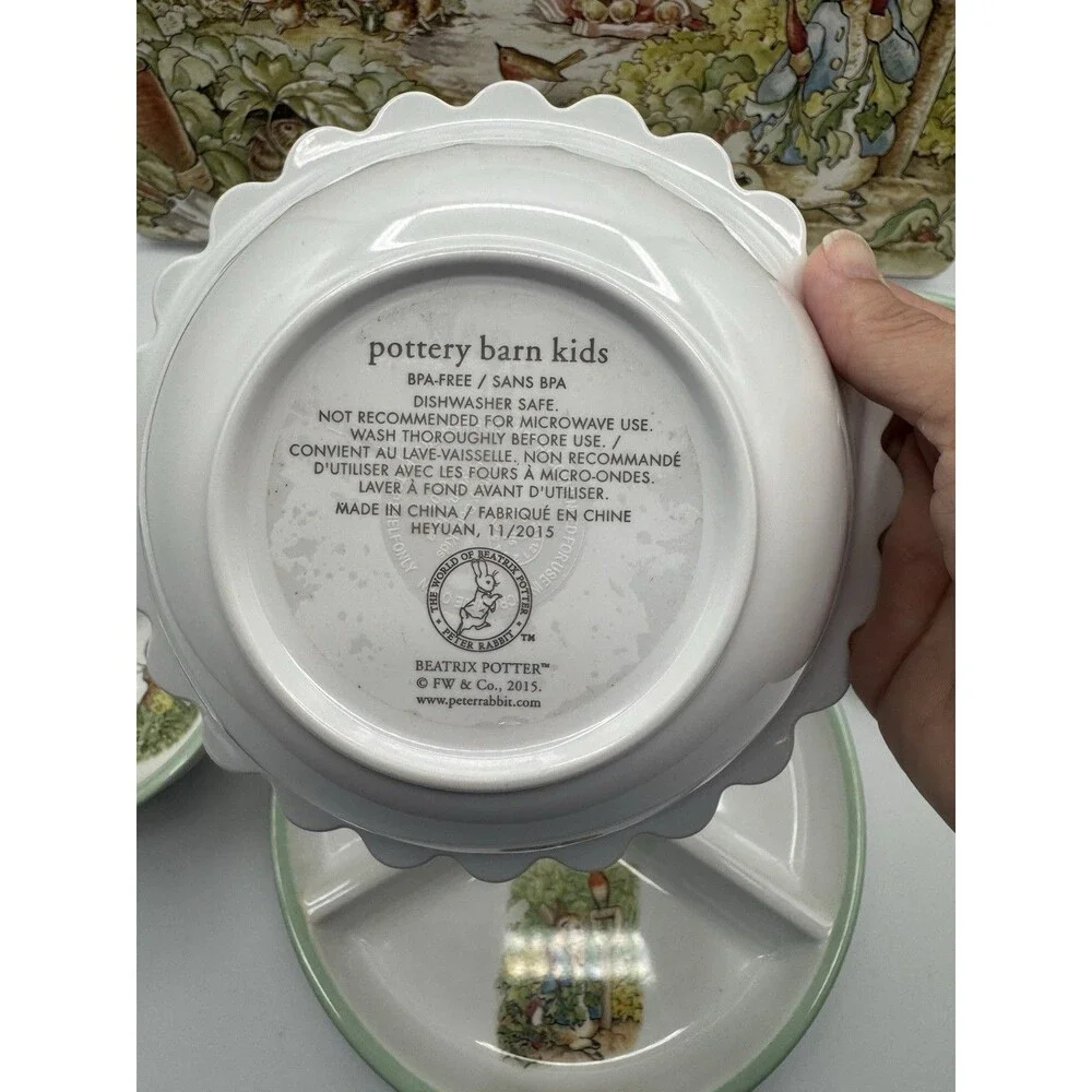 Pottery Barn Kids Beatrix Potter Peter Rabbit Plates Bowls Placemat Lot